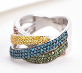 Affinity Diamonds Sterling Silver 1 cttw Colored Diamond Bypass Ring, Size 6